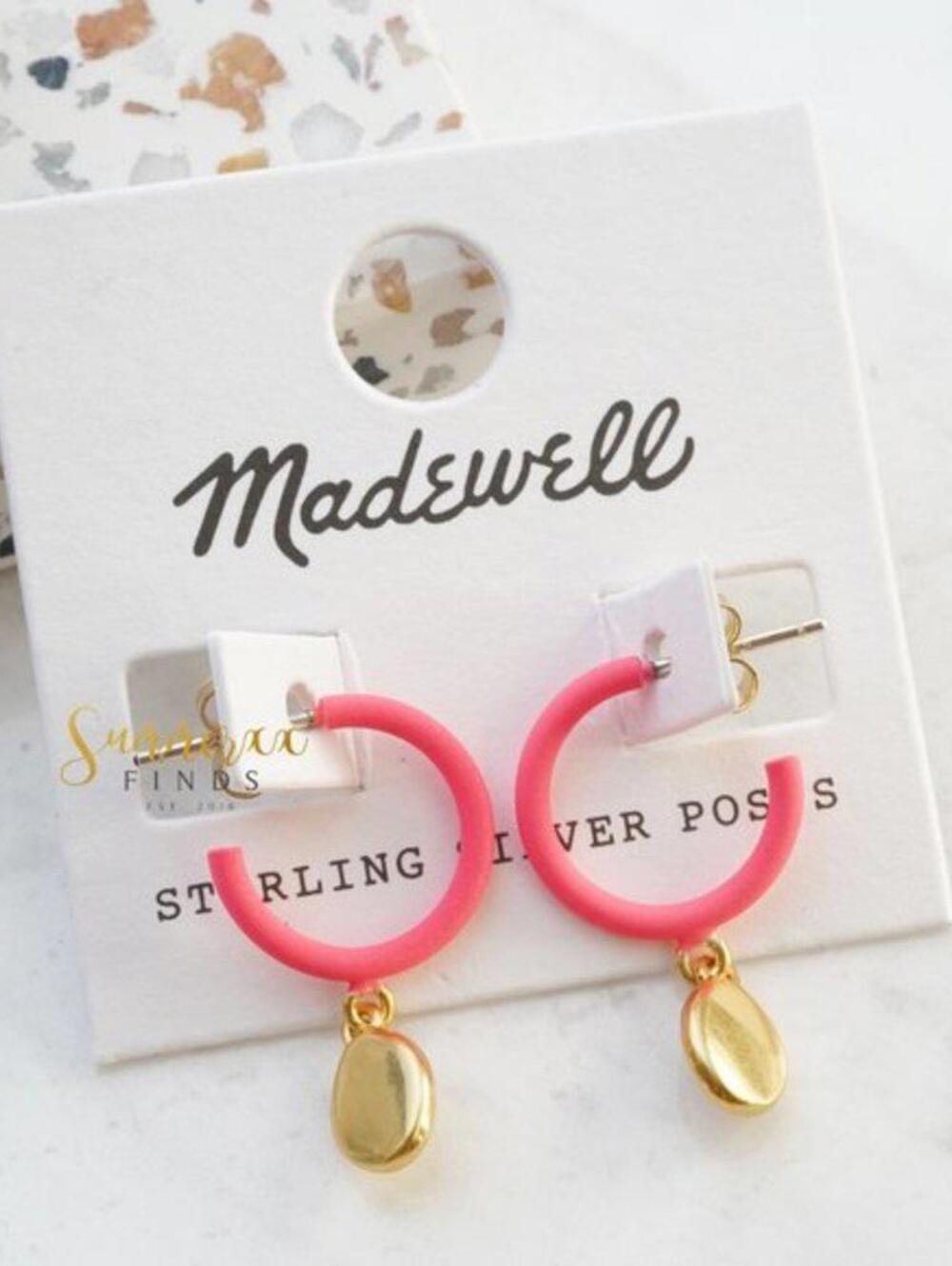 Madewell Neon Coin Hoop Earrings